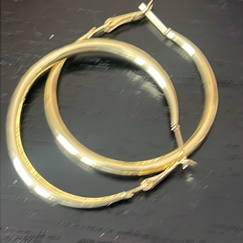 Gold tone hoops earrings-NWT